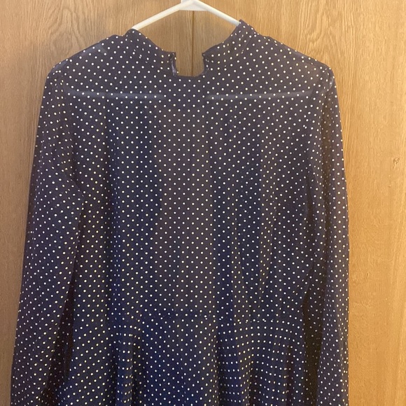 Vintage sheer navy polka dot dress - Picture 2 of 3